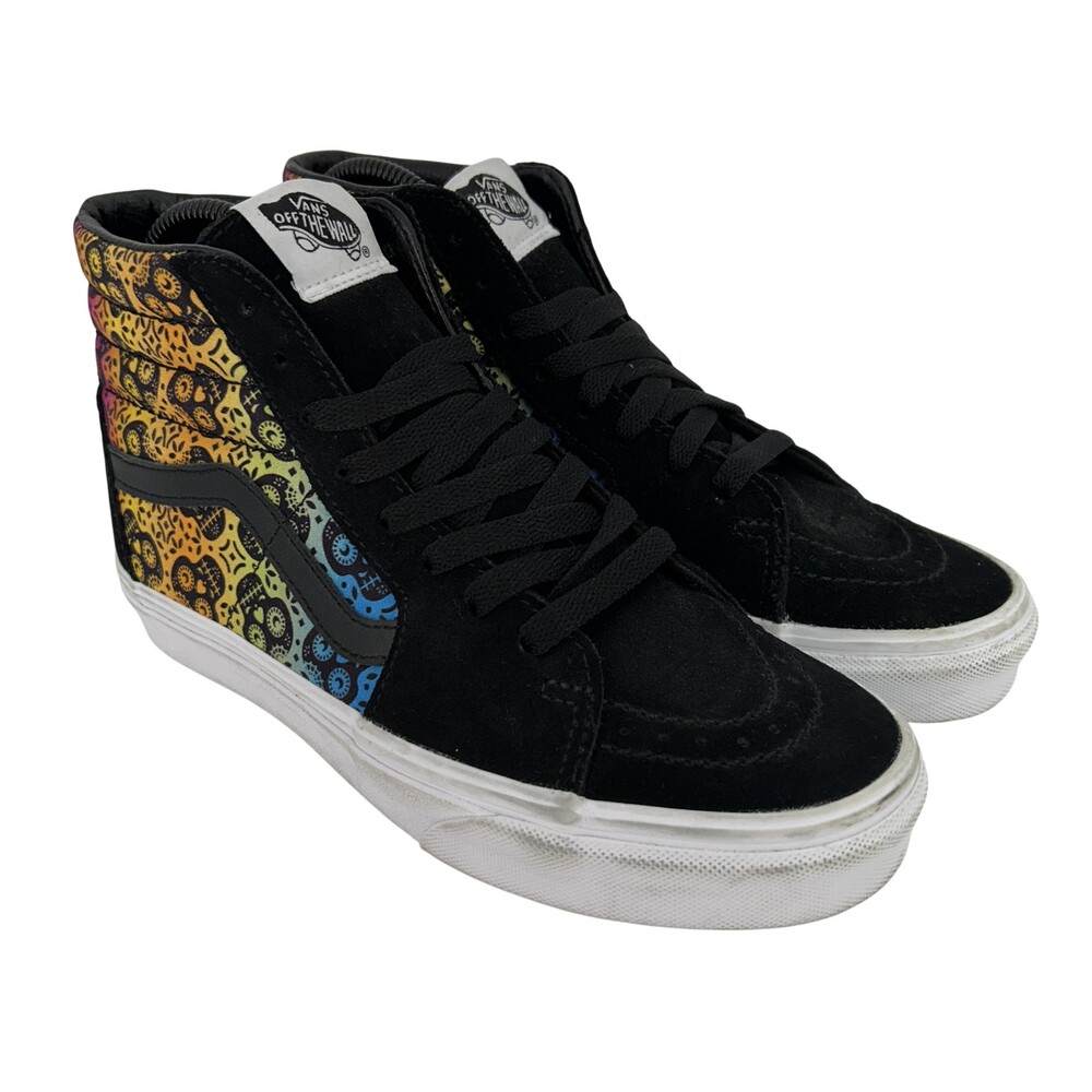 Vans Sk8-Hi Shoes Womens Size 7 Dia de Los Muertos Sugar Skull Day Of The Dead